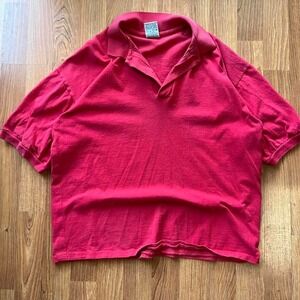 Vintage red cropped and boxy polo Size L